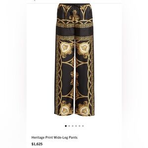 Versace Black and Gold Wide-Leg Pants
